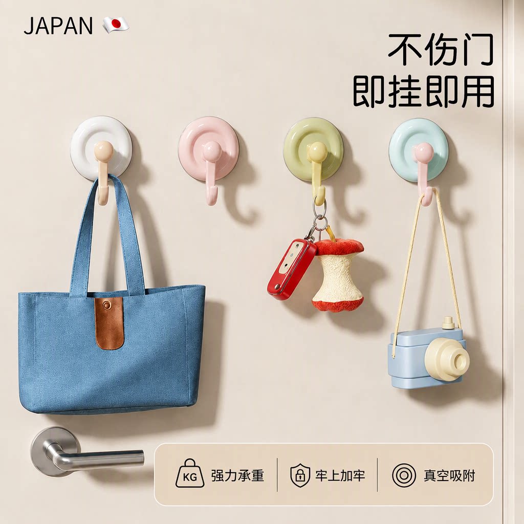 日本真空强力承重无痕吸盘挂钩