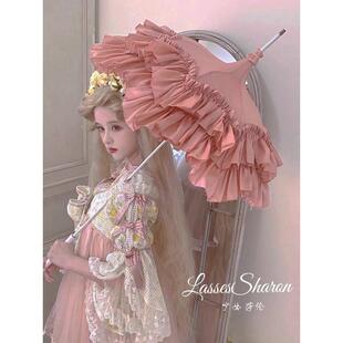 【维也纳的傍晚】少女莎伦古董长柄手工洋伞lo伞欧式婚纱摄影道具