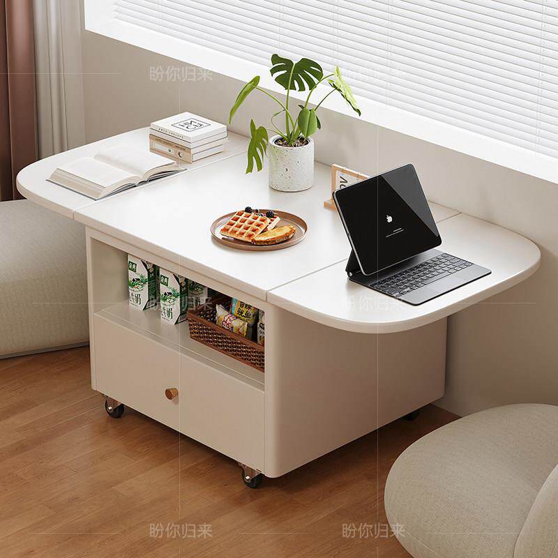 实木可移动折叠小茶几餐桌现代简约边几小户型客厅小推车沙发边柜
