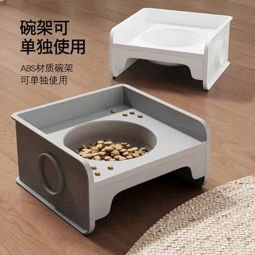 猫碗陶瓷增高架猫食盆不易打翻保护颈椎架子大口径狗碗狗盆小型犬