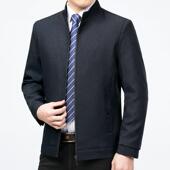 Y领茄衫 中爸爸克商务休闲立216 宽 春秋新款 品牌男年士羊毛夹克装