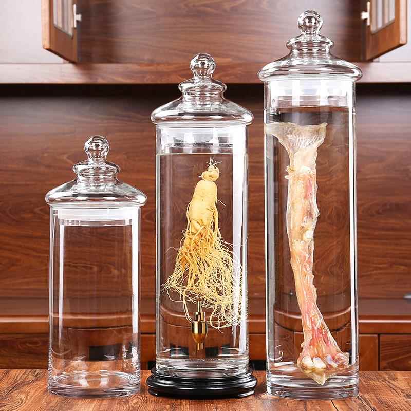 直身泡酒酒瓶密封储物罐加厚耐热玻璃人参鹿鞭展示瓶家用