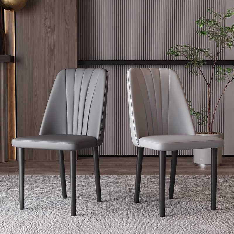 极软猫靠背餐桌意奢椅子轻包式抓家用吃饭椅简约高级圆桌椅子感皮