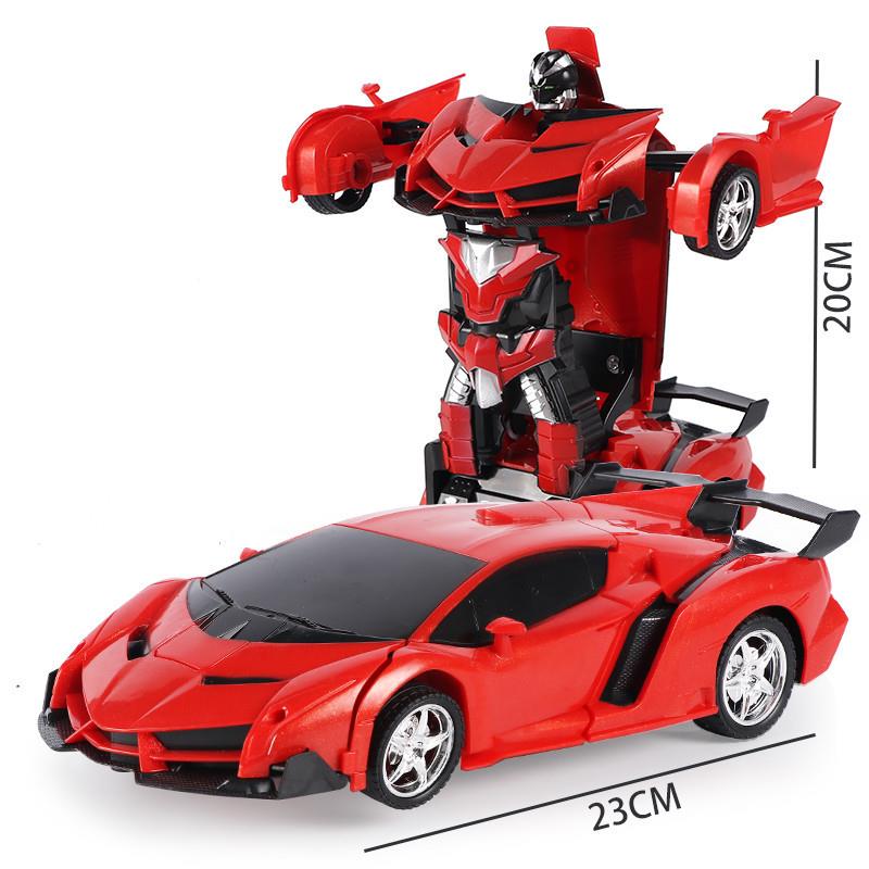 1023学智善电动遥控车1:18一键遥控变形车机器人儿童玩具遥控车