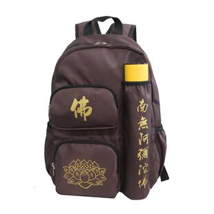 新款进香背包佛系风禅意风双肩包拜拜专用包包朝拜普陀山佛袋红色