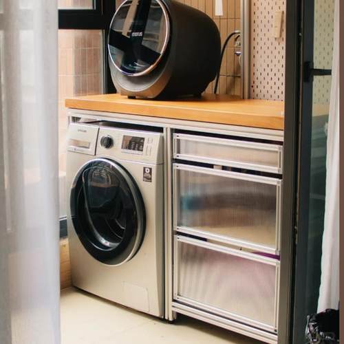 铝型材洗衣机柜阳台柜组合柜定制免安装落地式组合柜子一体柜