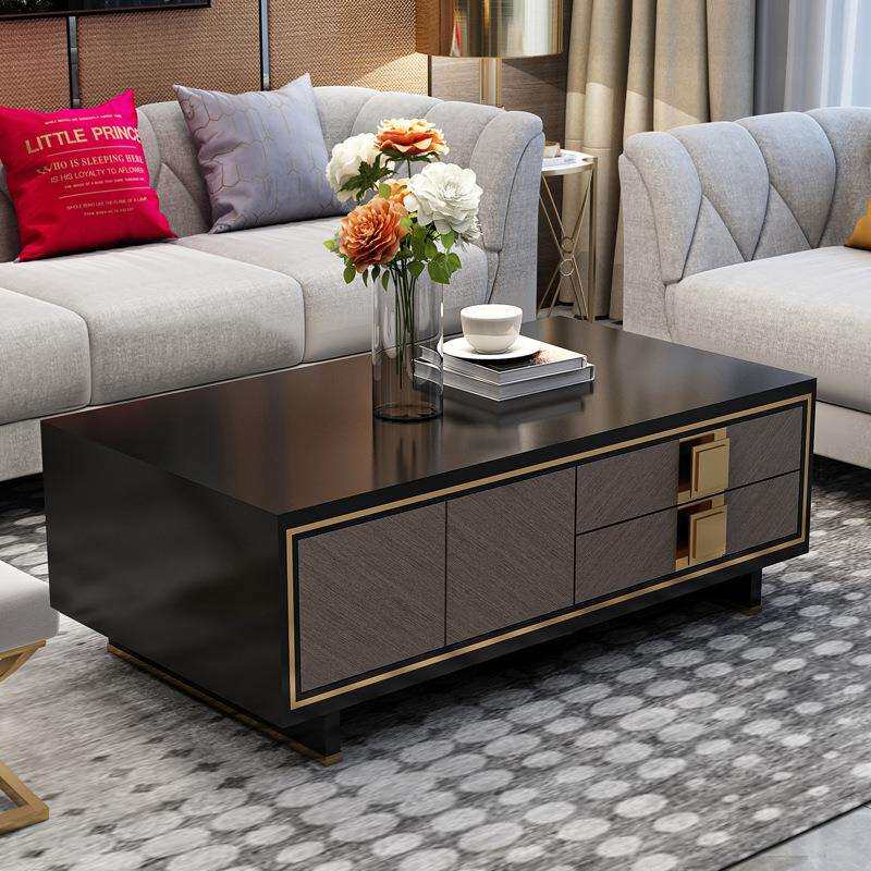 美式轻奢茶几电视柜组合客厅小户型茶几后现代简约时尚烤漆茶桌