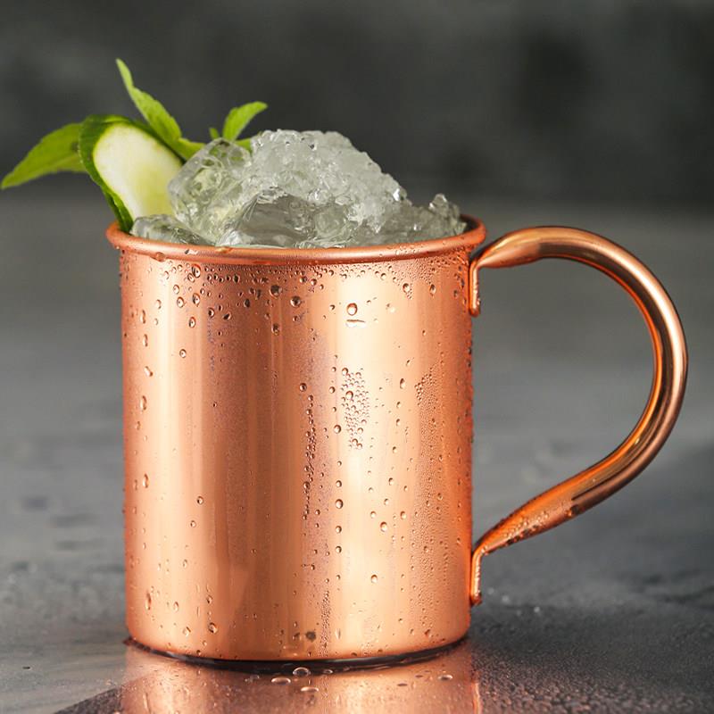 铜杯莫斯科骡子杯 moscow mule鸡尾酒不锈钢马克酒吧杯子金属酒杯