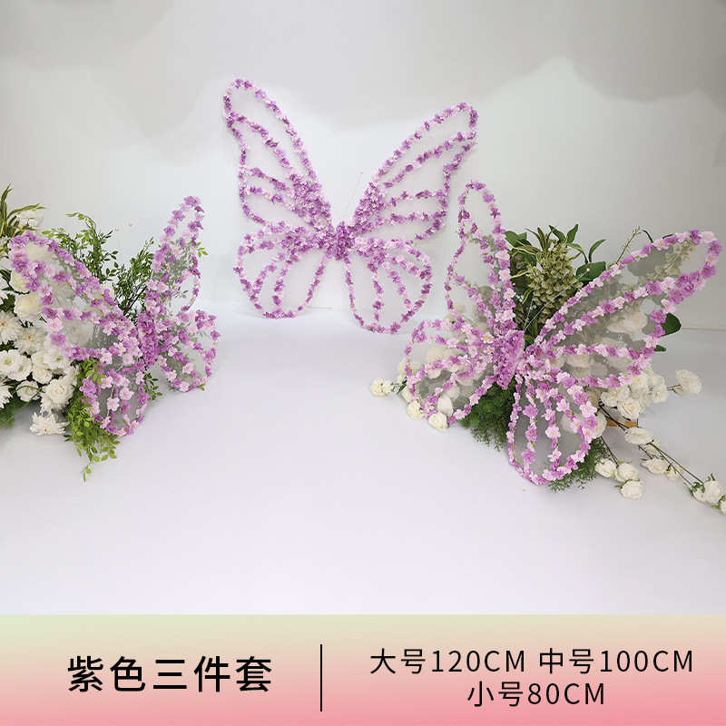 道具拍照商场陈场景橱窗布置花艺装饰蝴蝶打卡婚庆网道具红美仿真