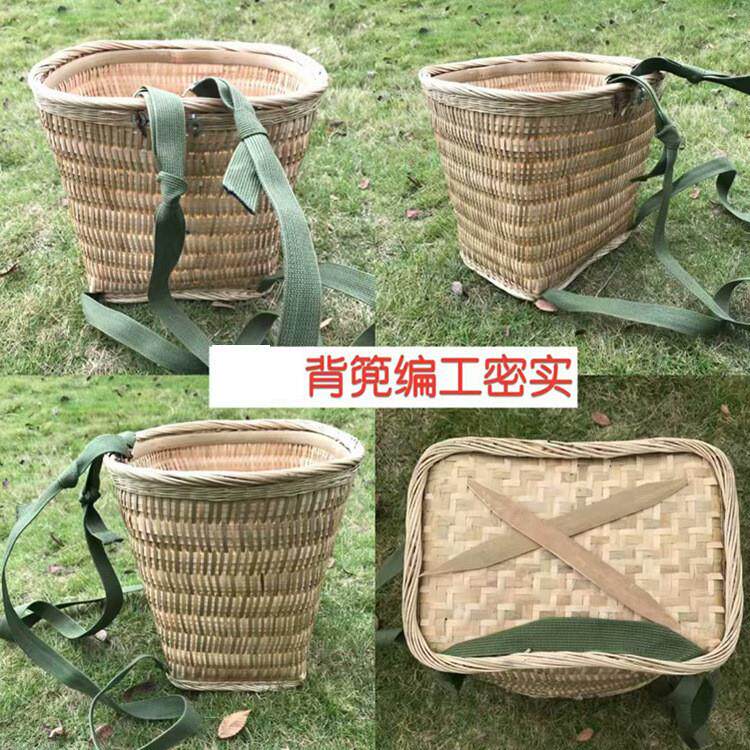 手工编织竹编大人竹蔑背篓背框买菜购收纳筐舞蹈道具小背篼夹背儿