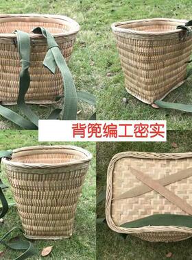 手工编织竹编大人竹蔑背篓背框买菜购收纳筐舞蹈道具小背篼夹背儿