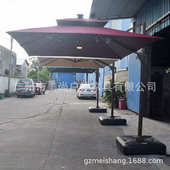 适用别墅花园 户外遮阳伞带太阳能LED灯 配水箱 旅游景区休闲伞