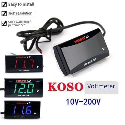 电动车摩托车KOSO电压表电摩改装12V-150V通用防水LED电压表仪表