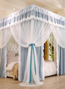 新款床幔蚊帐2米床家用落地式遮光床帘一体式1.5m1.8米公主风夏