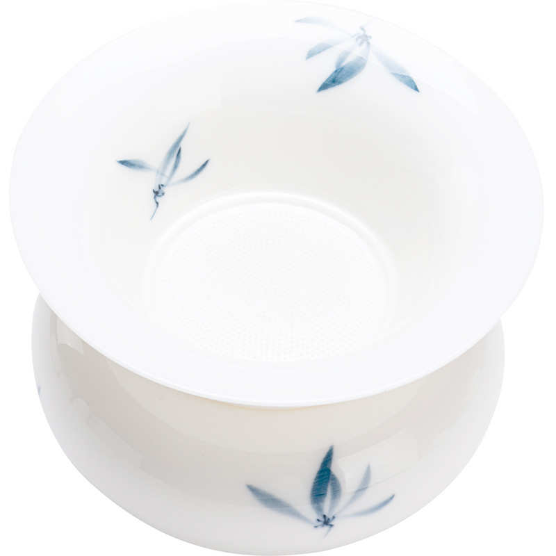 手绘兰花陶瓷茶漏茶滤斗茶隔组合套装功夫茶具配件泡茶过滤分离器