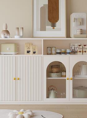 实木餐边柜靠墙白色收纳储物厨房整体橱柜客厅置物柜多功能法式茶