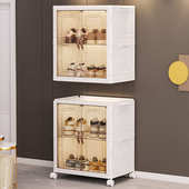 鞋 架收纳盒多功能双开门储物收纳柜置物柜 柜可折叠家用门口透明鞋