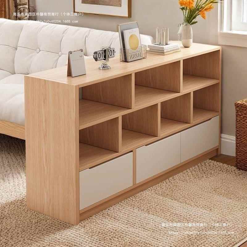 实木芯书柜落地置物柜客厅收纳储物柜家用靠墙矮柜简易飘窗书架