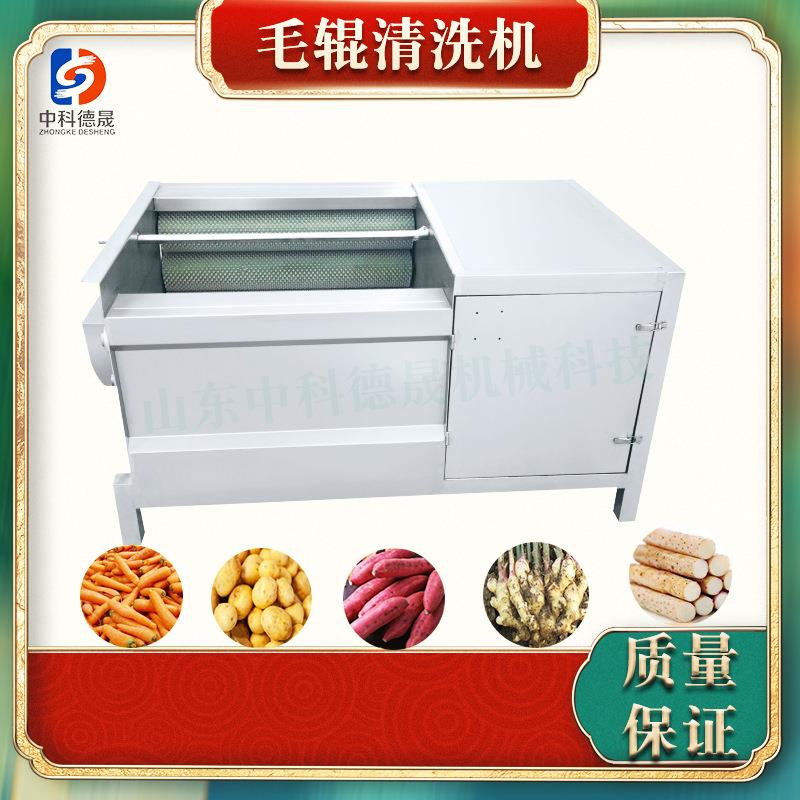 中科德晟中药材沙参毛辊清洗机全自动芋头沙棘毛刷清洗设备厂家