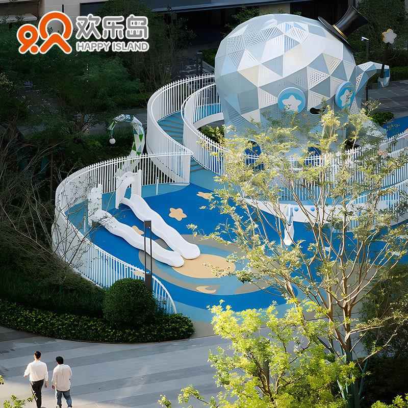 章鱼造型不锈钢滑梯厂家非标游乐设备小区儿童乐园户外大型运动器