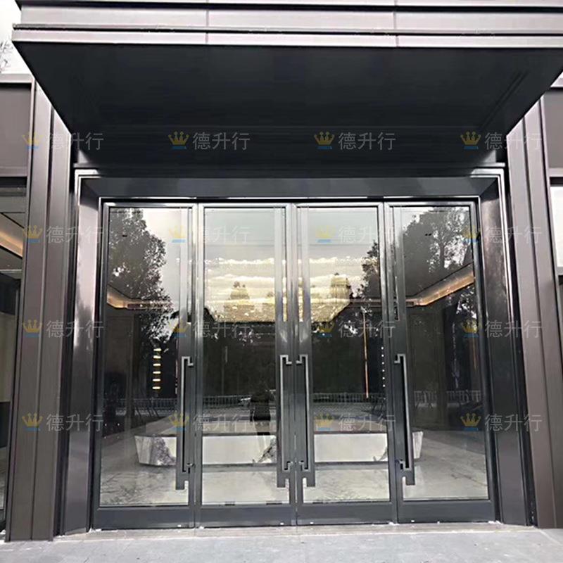 酒店入户地弹簧推拉不锈钢玻璃门碧桂园恒大新中式售楼部大门
