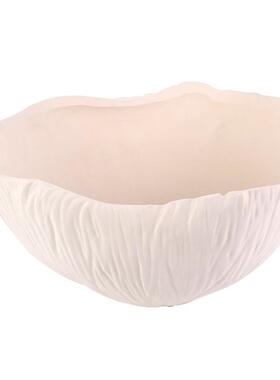 北欧清新风几何艺术托盘摆件样板房客厅茶几褶皱水果盘展厅装饰品