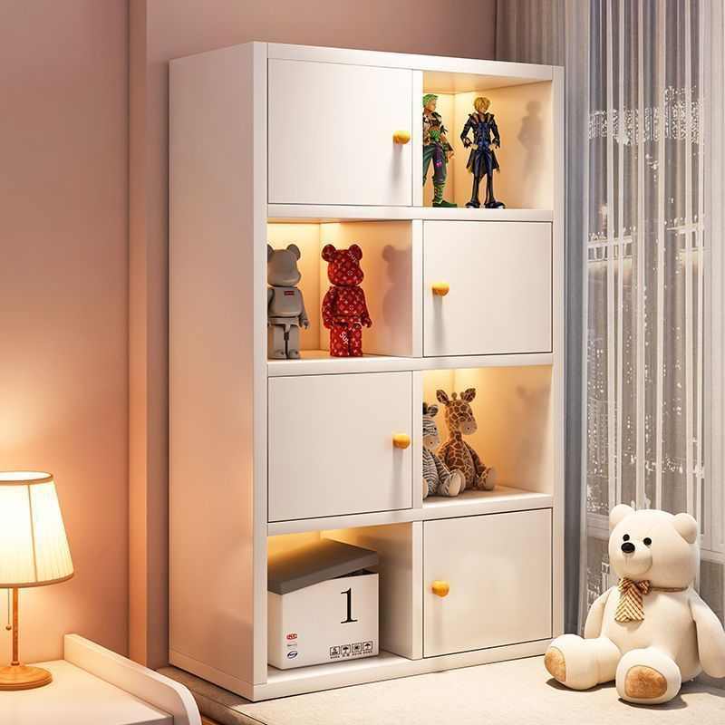 物家用客厅窗多层收纳置储物柜靠墙卧室柜子柜简易飘书柜落地书架