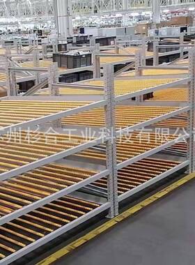 线流利条物料架物车间滑移动棒转车滑414轨滚动式置架精益周管储