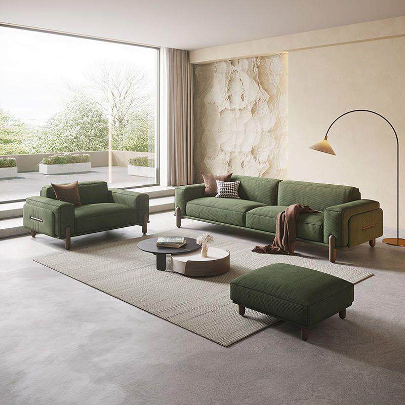 直排豆腐块绒布复古意式极简日式布艺沙发灯芯绒三人位网红实木