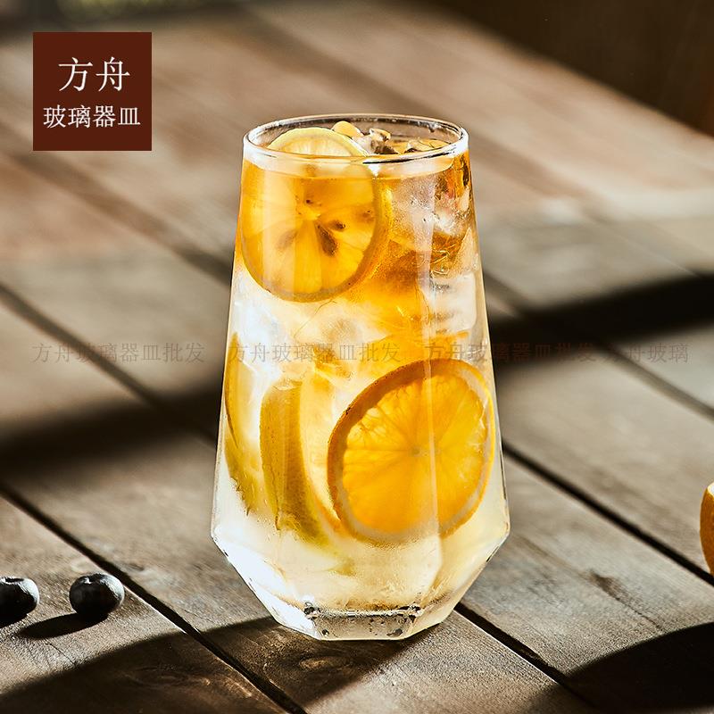 网红餐厅玻璃杯子饮品杯苏打饮料杯气泡水杯果汁杯高颜值鸡尾酒杯