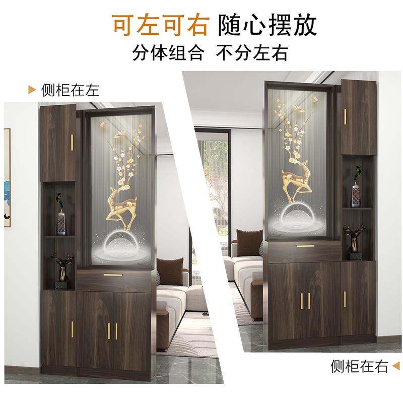 屏风隔断门置物架入户客双厅实木正对进大招财进宝柜现代简约面玄