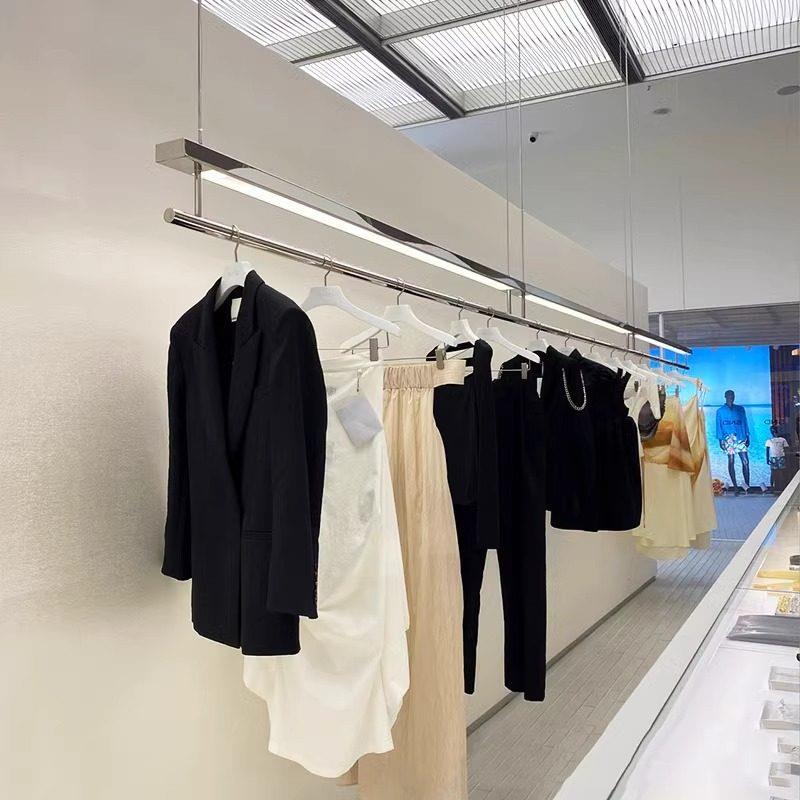 服装店吊架展示架不锈钢陈列挂衣架专用女装店货简约设计吊顶灯架