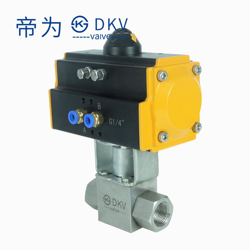 帝为D690KV厂-家04不锈钢气动高压阀Q611F160P/3球20P丝扣3阀门开