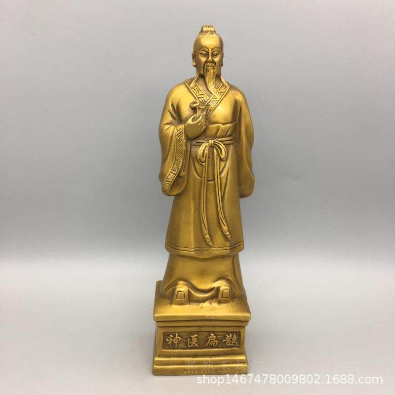 纯铜医圣张仲景黄铜药王孙思邈医祖扁鹊名医铜像风水工艺品摆件