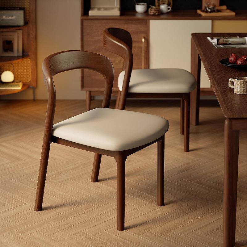 中古风实木餐椅黑胡桃色白蜡木意式极简轻奢高级感椅子家用餐桌椅
