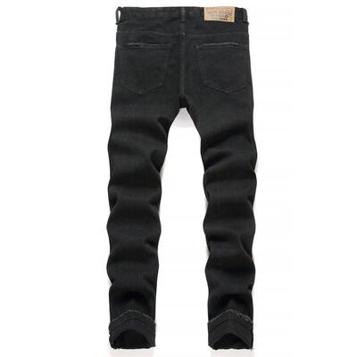 Men Letter Embroidery Jeans 男士字母刺绣直筒宽松牛仔裤破洞