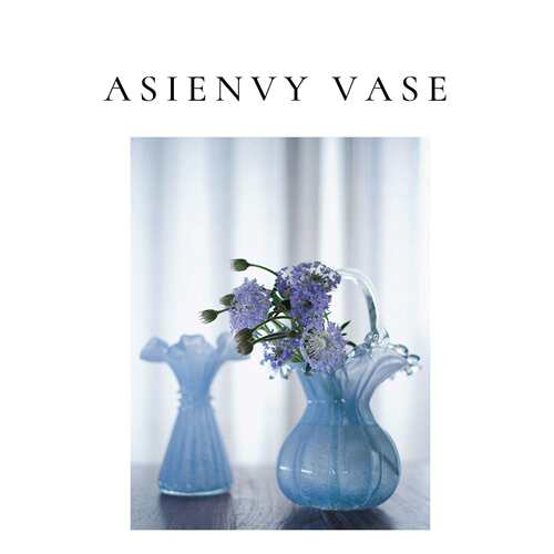 芬顿wheat波浪口小裙子手工玻璃花瓶水滴浪花篮家居桌面手绘装饰