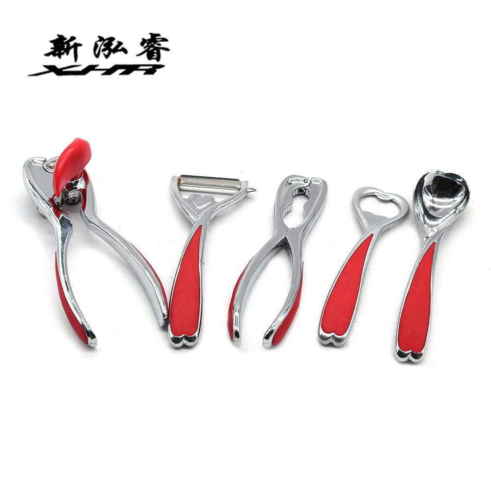 厂家直供锌合金家用厨具套装防滑耐用厨房小工具套组开罐器刮跑