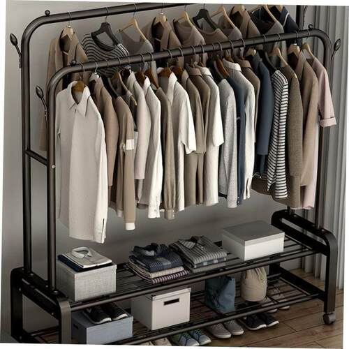 Big coat rack stand clothes holder hat hanger wooden cloth