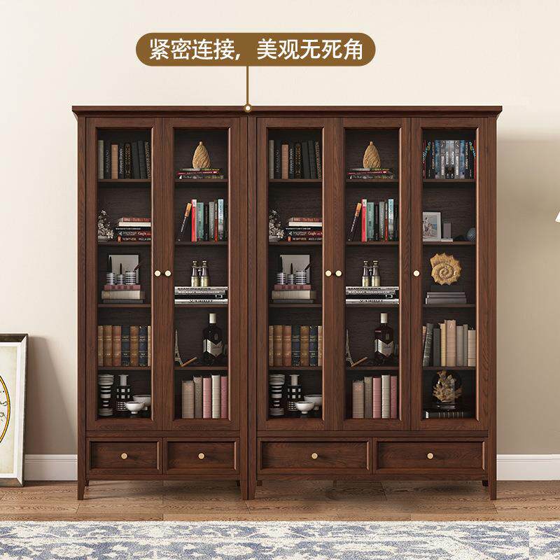 美式乡村组合书柜大书柜书橱书架收纳储物柜文件柜多层书房家具