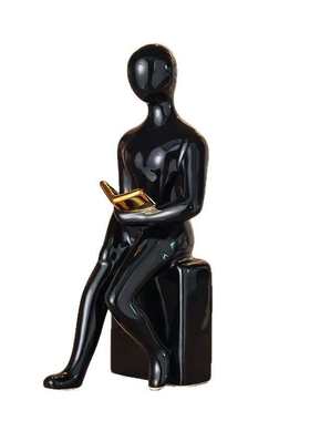 轻奢现代创意书档摆件看书人物书房书靠办公室客厅高档家居装饰品