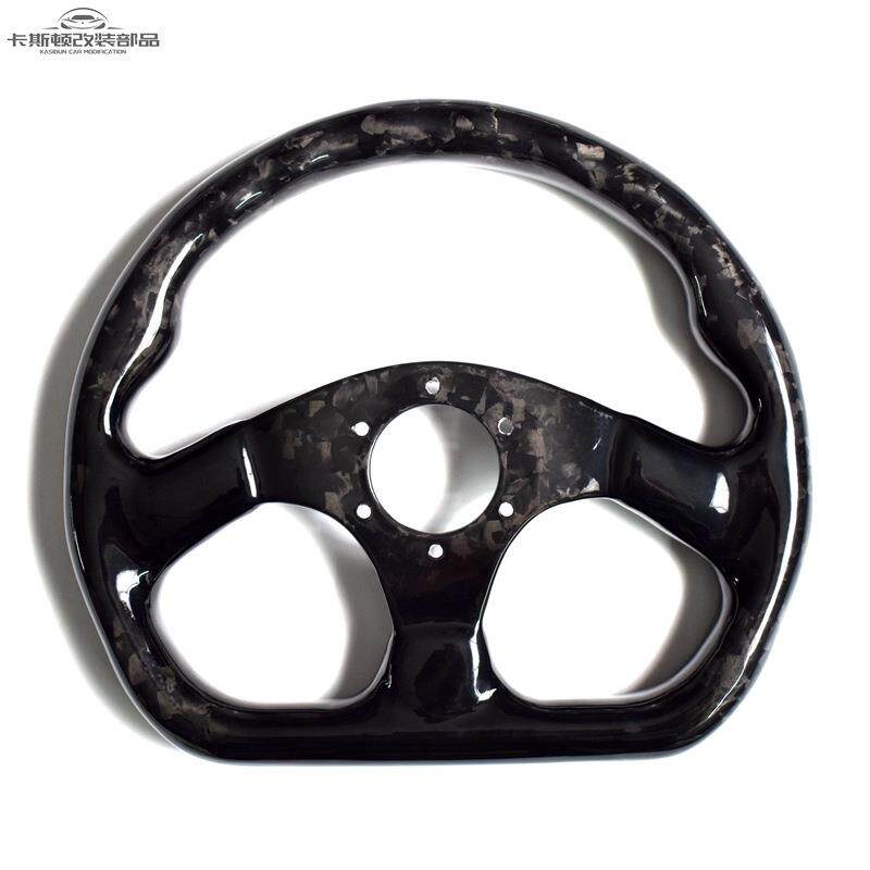 支持加工 汽车方向盘赛车竞赛碳纤维乱纹哑光直径320mm，凹度30mm