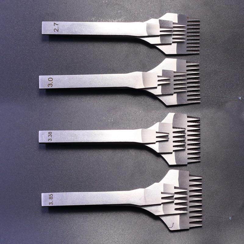 DIY皮革手工手缝穿线打孔工具白钢法斩斜平斩欧斩菱斩3件套套装冲