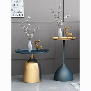 小圆茶几迷发你现代简约沙边几铁床头置物架桌网红小桌子艺床QIU