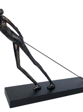 北欧书房家居装饰品摆件树脂个性雕塑家具客厅公室抽像人物摆件