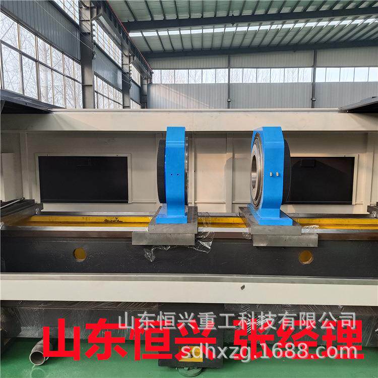 双主轴双头数控车床恒兴制造轴套车轴承孔缸筒两端车外螺纹