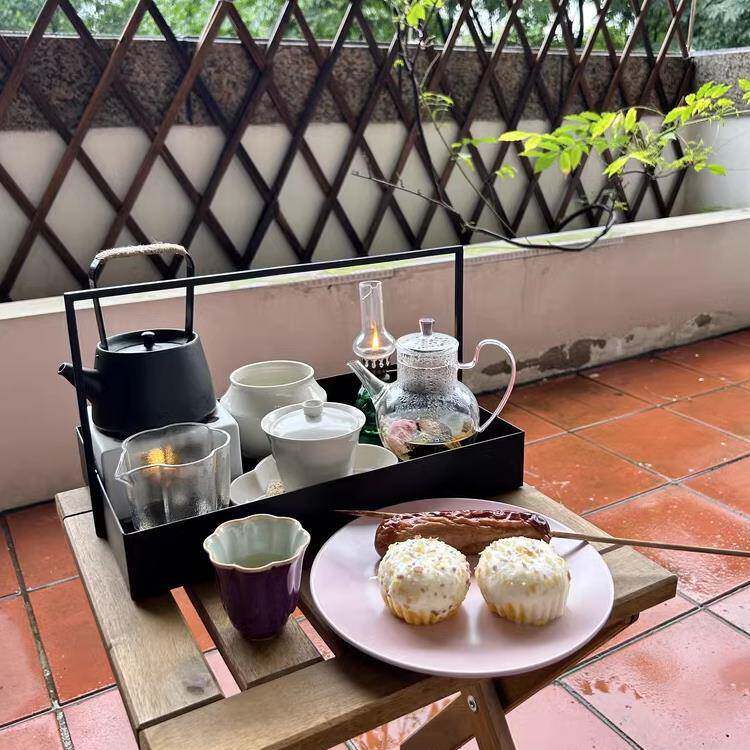 间新中式艺提篮黑色25012铁茶具收纳盘盒茶铁棚茶托样板装饰摆饰