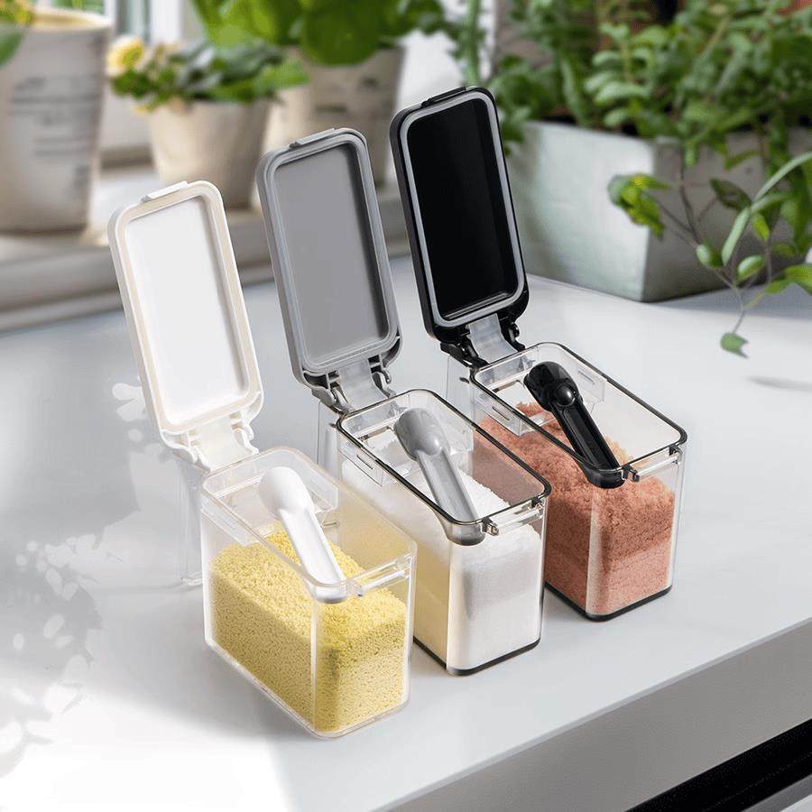 ASVEL调味盒家用厨房定量盐味瓶罐香料收纳盒密封调味罐组合套装