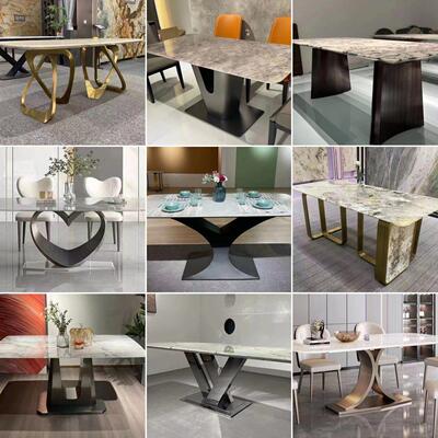 长桌腿不锈钢餐桌腿支架可触及豪华石板矩形桌基座岛桌腿餐桌腿三