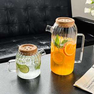 家用花茶壶泡茶壶防烫餐厅玻璃杯 耐高温南瓜大容量扎壶凉水杯套装